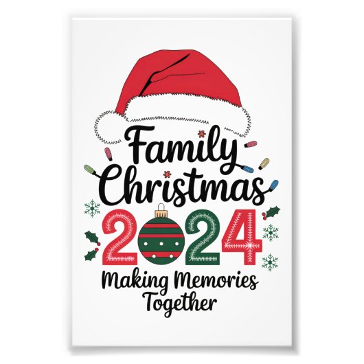 Kerst met Familie 2024 Herinneringen Maken Samen Foto Afdruk (Voorkant)