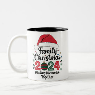 Kerst met Familie 2024 Herinneringen Maken Samen Tweekleurige Koffiemok