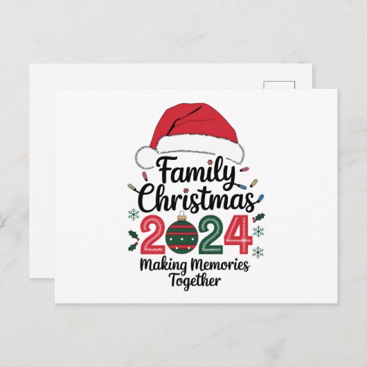 Kerst met Familie 2024 Samen Herinneringen Maken Briefkaart (Voorkant / Achterkant)