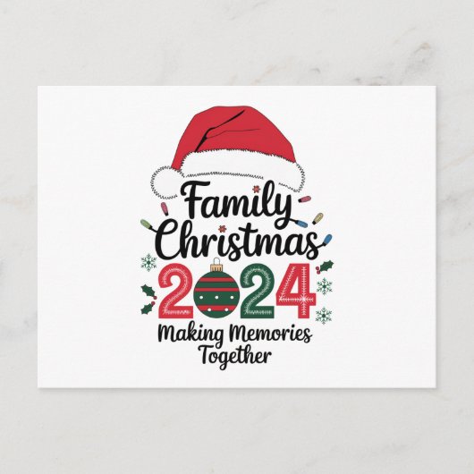 Kerst met Familie 2024 Samen Herinneringen Maken Briefkaart (Voorkant)