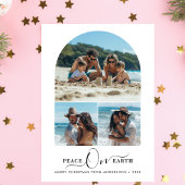 Kerst met Familiepret op het Strand Vrede Op Aarde Feestdagenkaart