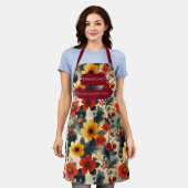 Kerst met feestelijke bloemen en dennentakken schort (Gedragen)