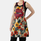 Kerst met feestelijke bloemen en dennentakken schort (Insitu)