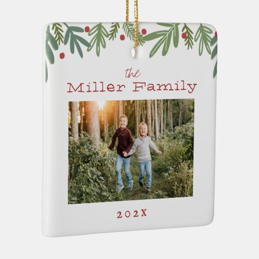 Kerst met feestflessen Kaart Keramiek Keramisch Ornament (Rechts)