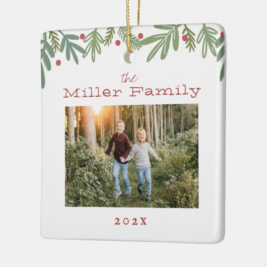 Kerst met feestflessen Kaart Keramiek Keramisch Ornament (Links)