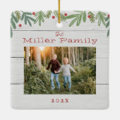 Kerst met feestflessen Kaart Keramiek Keramisch Ornament (Achterkant)