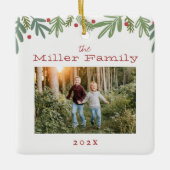 Kerst met feestflessen Kaart Keramiek Keramisch Ornament (Voorkant)