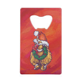 Kerst met gemberkat op rood creditkaart flessenopener (Achterkant)