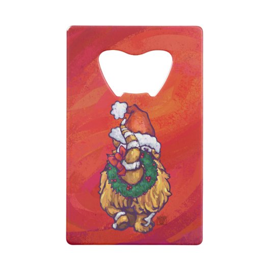 Kerst met gemberkat op rood creditkaart flessenopener (Achterkant)