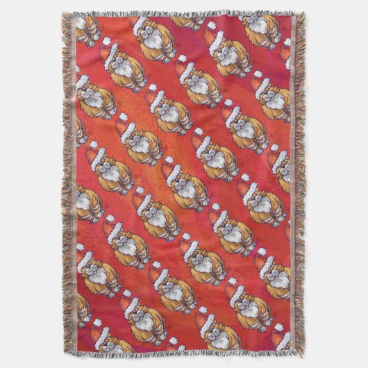 Kerst met gemberkat op rood deken (Voorkant Verticaal)