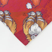 Kerst met gemberkat op rood fleece deken (Hoek)