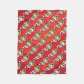 Kerst met gemberkat op rood fleece deken (Voorkant)