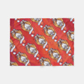 Kerst met gemberkat op rood fleece deken (Voorkant (Horizontaal))