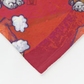 Kerst met gemberkat op rood fleece deken (Hoek)