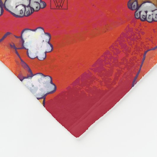 Kerst met gemberkat op rood fleece deken (Hoek)