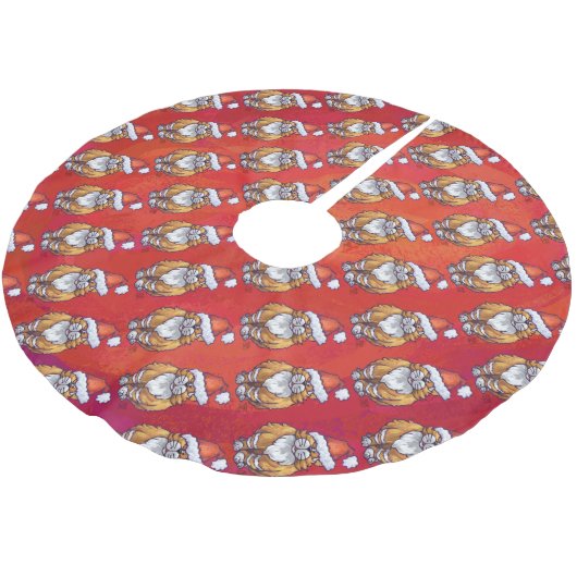 Kerst met gemberkat op rood kerstboom rok (Gekanteld)