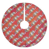 Kerst met gemberkat op rood kerstboom rok (Voorkant)