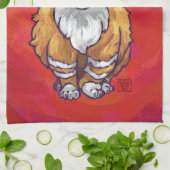 Kerst met gemberkat op rood theedoek (Gevouwen)