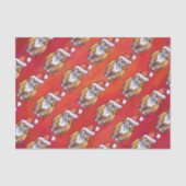 Kerst met gemberkat op rood tissuepapier (Voorkant)