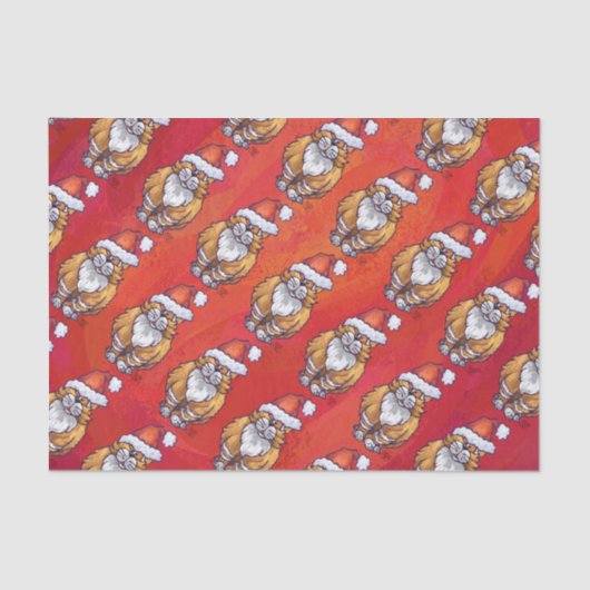 Kerst met gemberkat op rood tissuepapier (Voorkant)