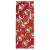 Kerst met gemberkat op rood wijn cadeautas (Achterkant)