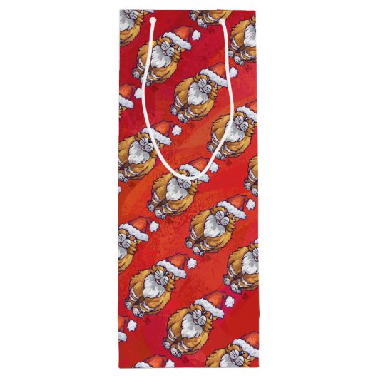 Kerst met gemberkat op rood wijn cadeautas (Achterkant)