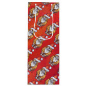 Kerst met gemberkat op rood wijn cadeautas (Voorkant)