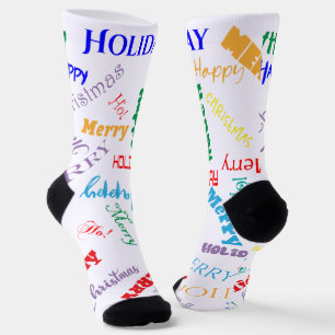 Kerst met gemengde tekst en lettertypen sokken