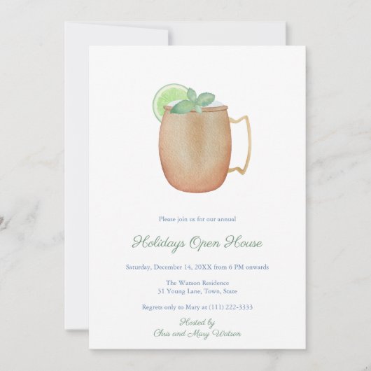 Kerst met giftige Drinken en tipsy Cocktail Party  Kaart (Voorkant)