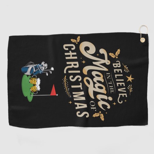 Kerst met Golf Believe in een cadeau voor kerst me Golfhanddoek (Horizontaal)