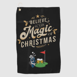 Kerst met Golf Believe in een cadeau voor kerst me Golfhanddoek