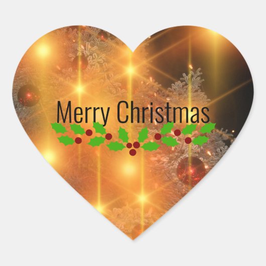Kerst met goud hart sticker (Voorkant)