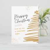 Kerst met gouden bomen kaart (Staand voorkant)