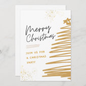 Kerst met gouden bomen kaart (Voorkant / Achterkant)