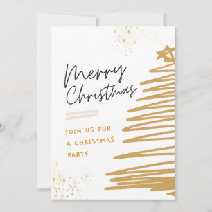 Kerst met gouden bomen kaart