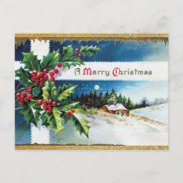  kerst met gouden glitter briefkaart