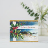 kerst met gouden glitter briefkaart (Staand voorkant)