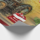  kerst met Green Tractor Cadeaupapier (Hoek)