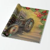 kerst met Green Tractor Cadeaupapier (Uitgerold)