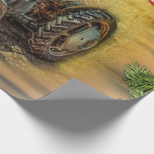  kerst met Green Tractor Cadeaupapier (Hoek)