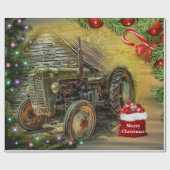 kerst met Green Tractor Cadeaupapier (Vlak)
