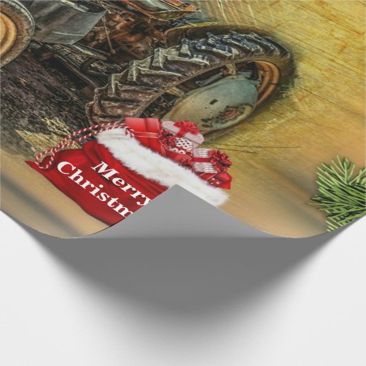  kerst met Green Tractor Cadeaupapier (Hoek)