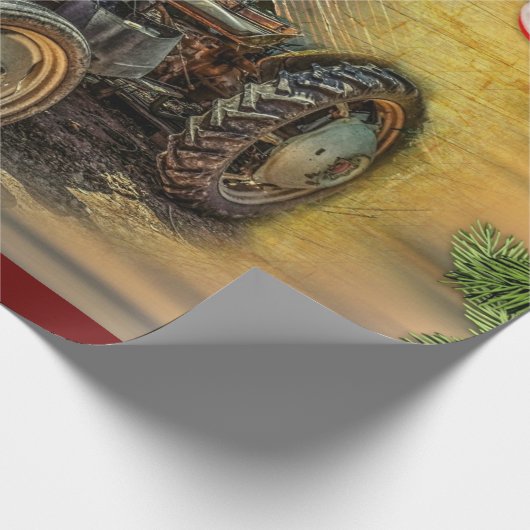 kerst met Green Tractor Cadeaupapier (Hoek)