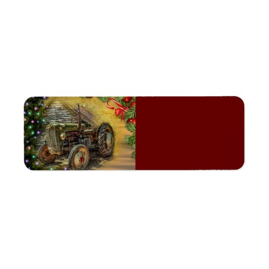 kerst met Green Tractor Etiket (Voorkant)