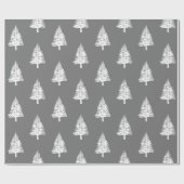 Kerst met grijze en witte tinnen cadeaupapier (Vlak)