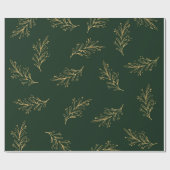 Kerst met groene en gouden olievlek cadeaupapier (Vlak)