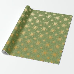 Kerst met groene en goudfolie cadeaupapier