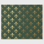 Kerst met groene en goudfolie cadeaupapier (Vlak)