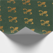 Kerst met groene en goudfolie cadeaupapier (Hoek)