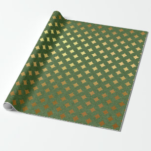 Kerst met groene en goudfolie cadeaupapier
